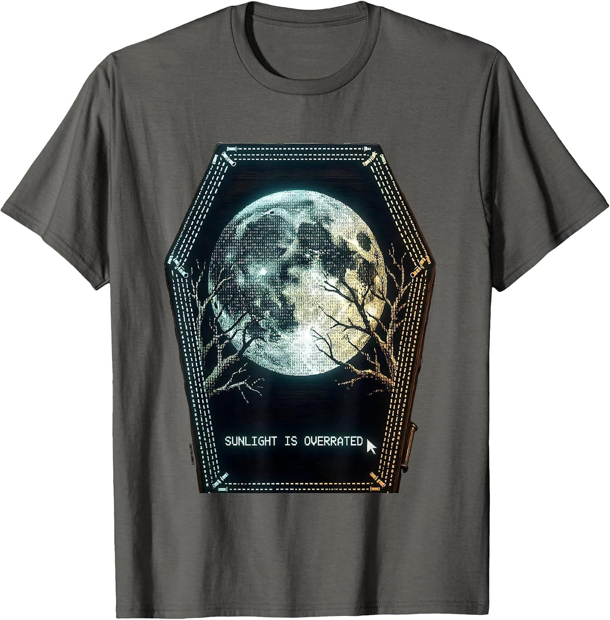 Men's Sunlight Is Overrated Dark Goth Design T-Shirt - Asphalt Grey