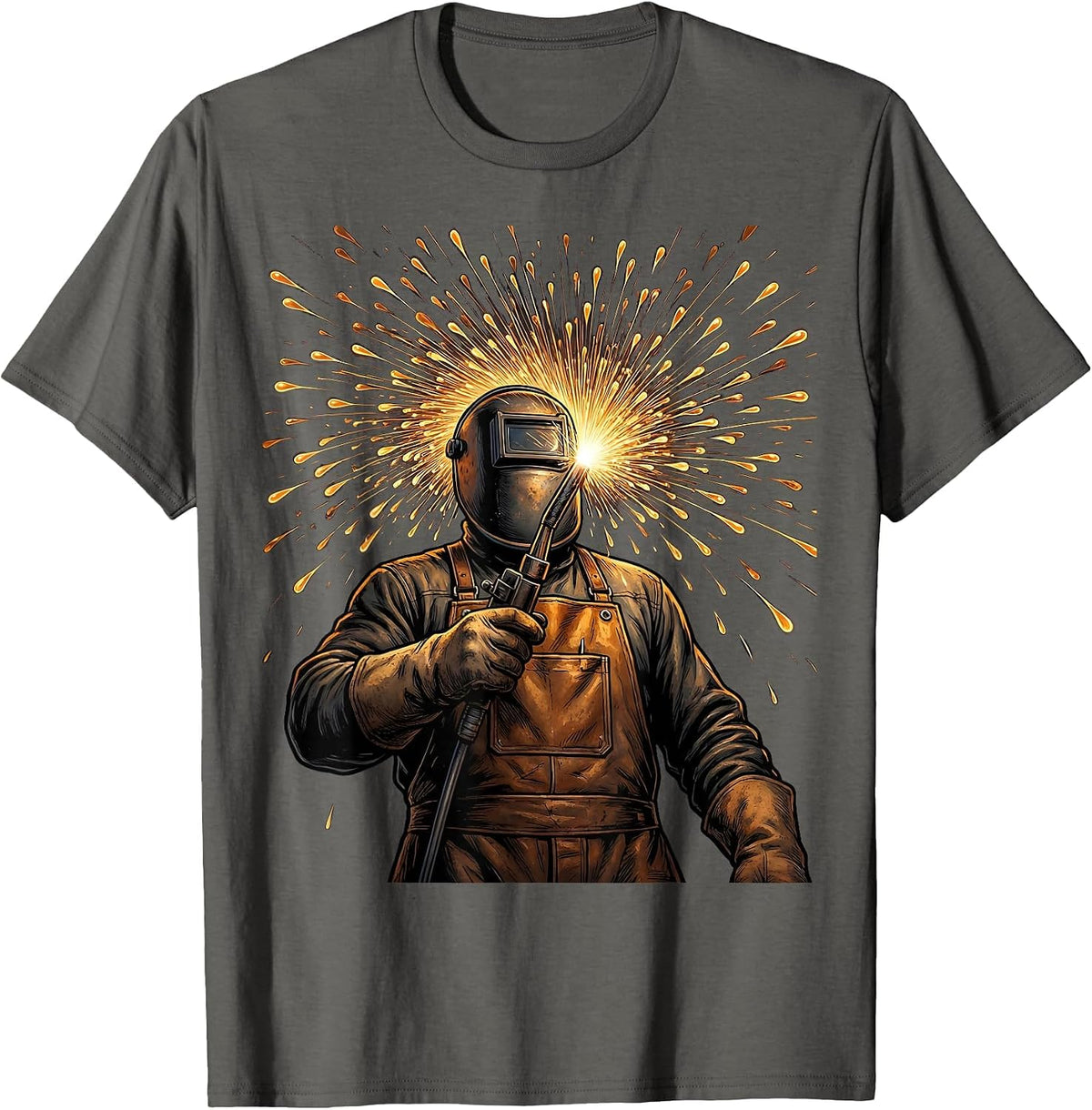 Welder Halo of Sparks Graphic Tee T-Shirt - Asphalt Grey