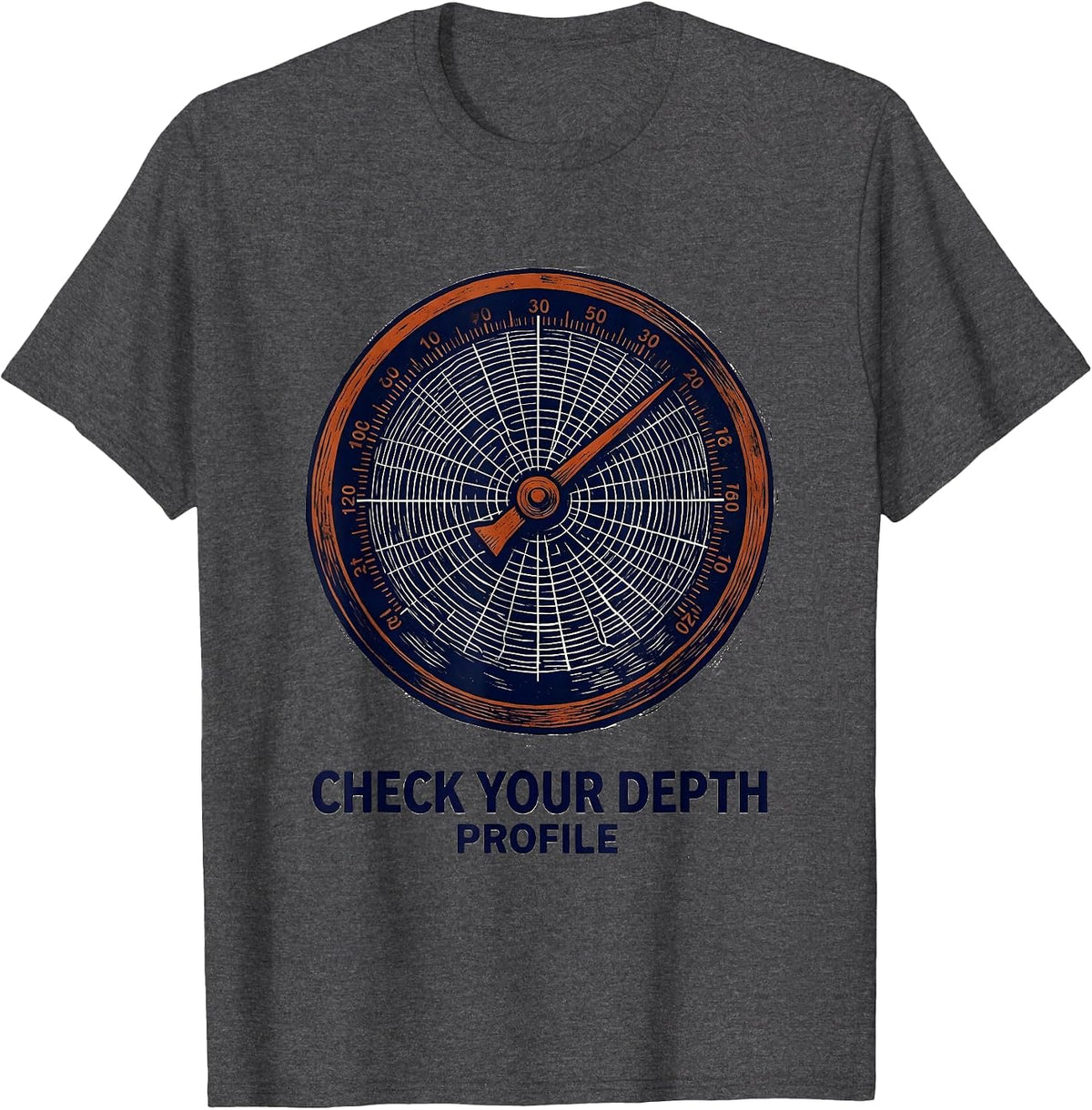 Check Your Depth Profile Vintage Scuba Diving Diver Gift T-Shirt - Dark Heather Grey