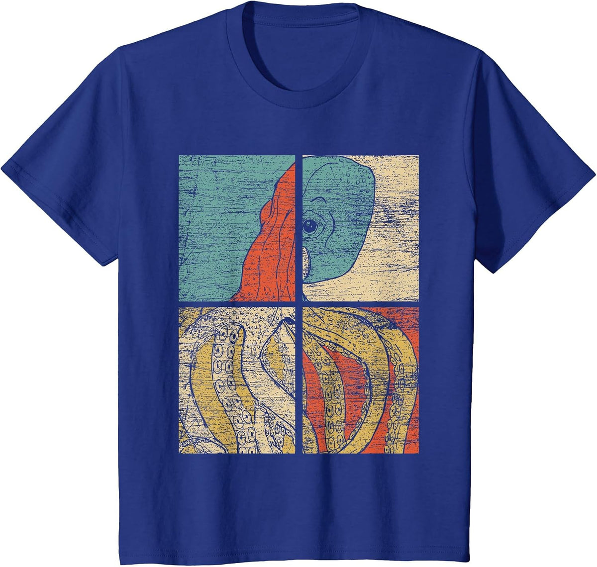 Pop Art Squid Octopus T-Shirt - Royal Blue