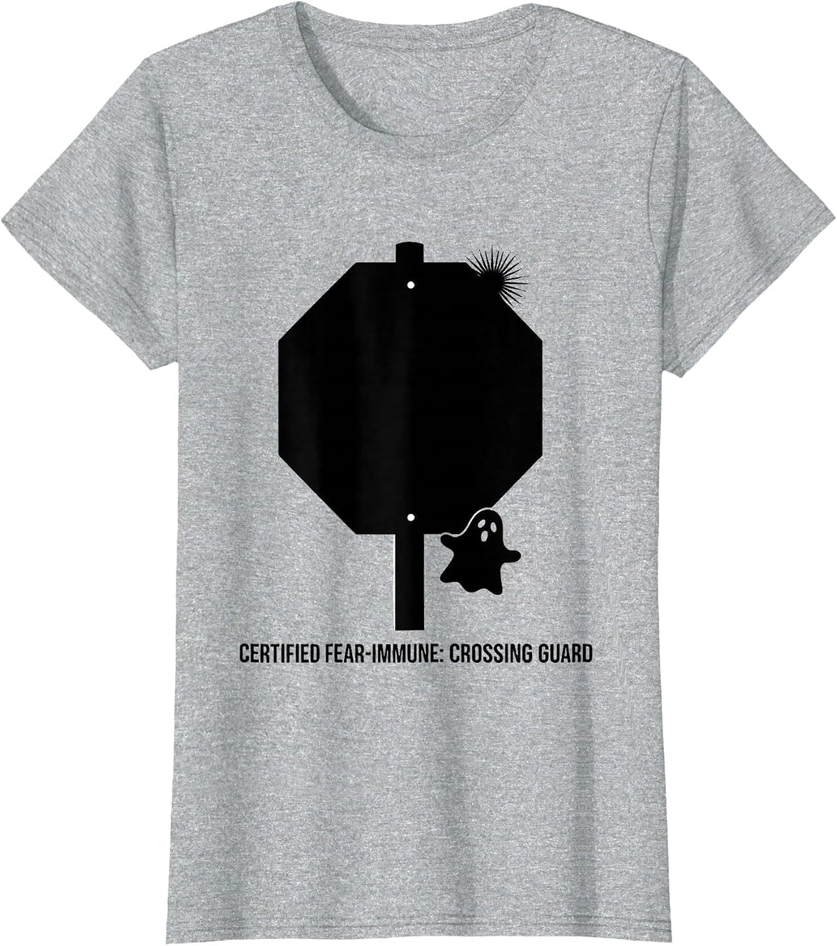 Certified Fear-Immune Crossing Guard Halloween School Staff T-Shirt - Heather Grey