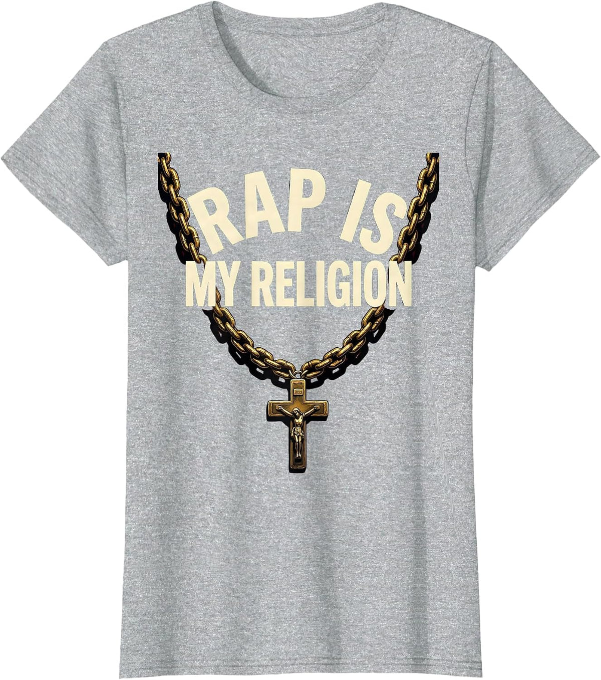 Rap Is My Religion Hip Hop Graphic Design T-Shirt - Heather Grey