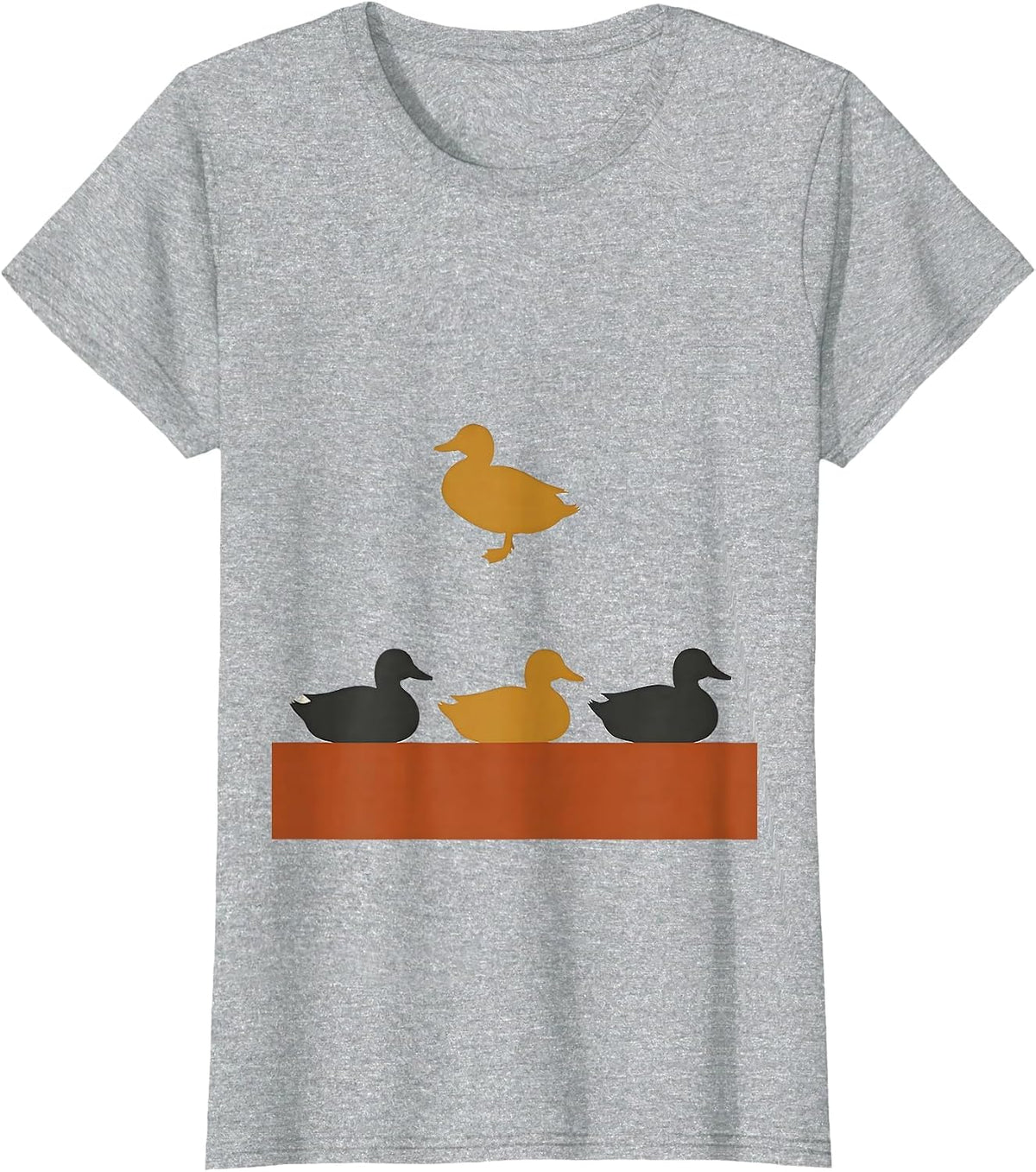 Duck Silhouettes Funny Novelty Gift for Duck Lovers T-Shirt - Heather Grey