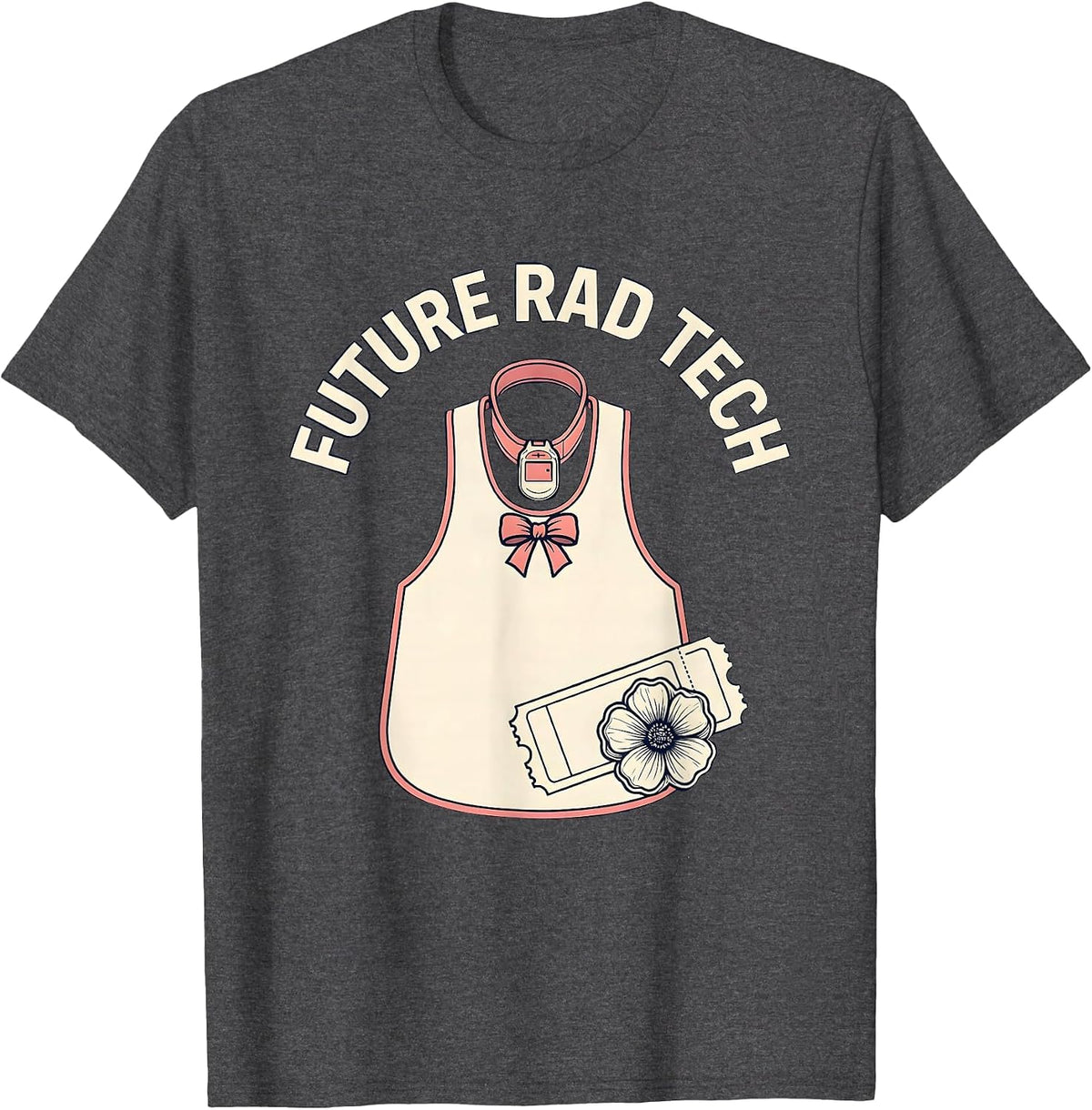 Future Rad Tech Funny Radiologic Technologist Coquette Bow T-Shirt - Dark Heather Grey