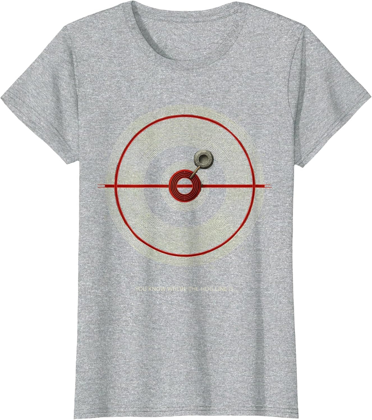 You Know Where The Hog Line Is Curling Sport Vintage Humor T-Shirt - Heather Grey