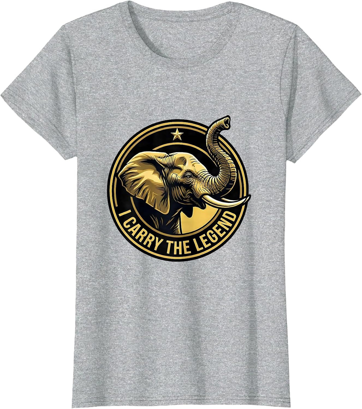I Carry the Legend Cute Elephant Lover World Elephant Day T-Shirt - Heather Grey