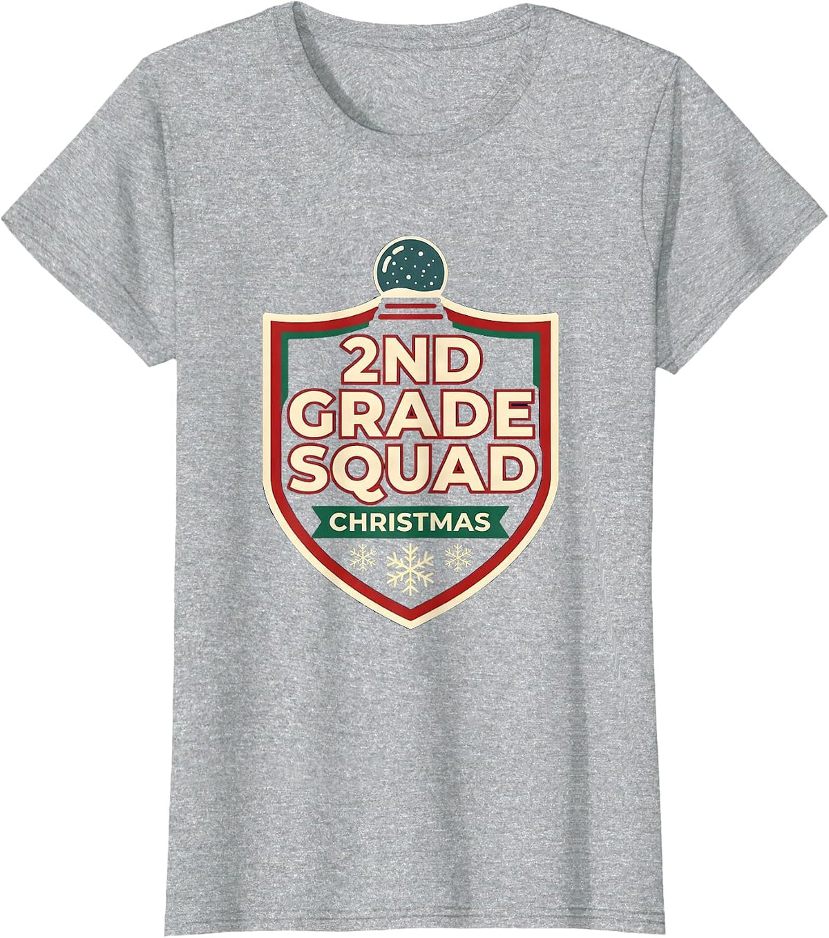 2nd Grade Squad Christmas Teacher Squad Holiday Spirit T-Shirt - Heather Grey