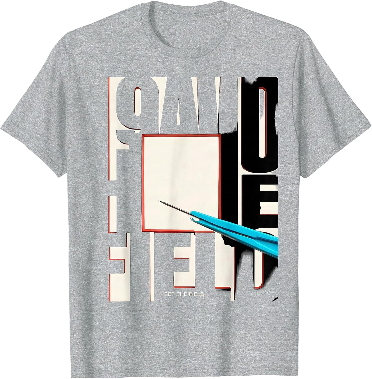 Men's I Set The Field New Wave Surgical Tech Occupational Pride T-Shirt - Heather Grey