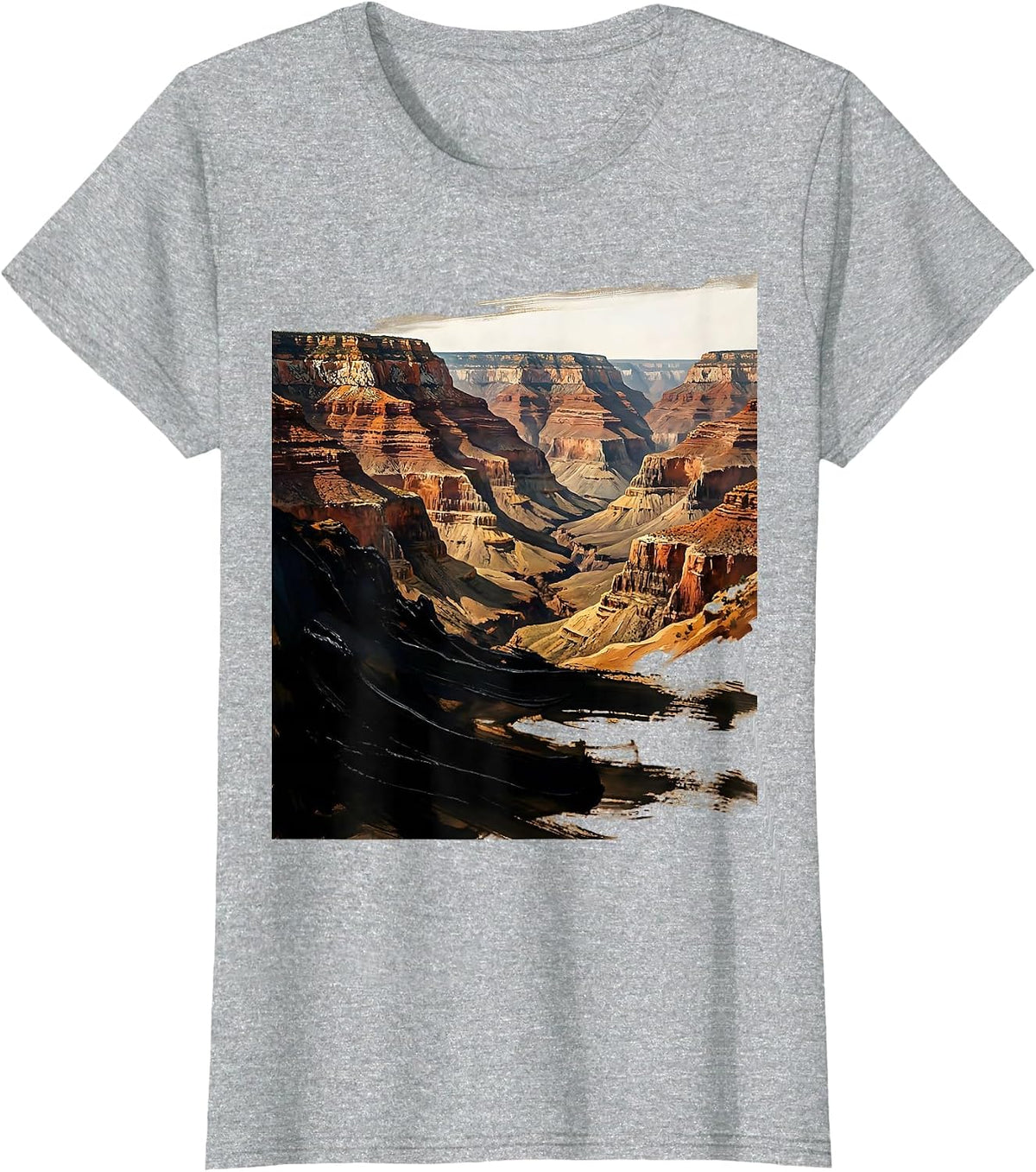 Women's Red Rock Canyon Cross-Section National Park Tee T-Shirt - Heather Grey