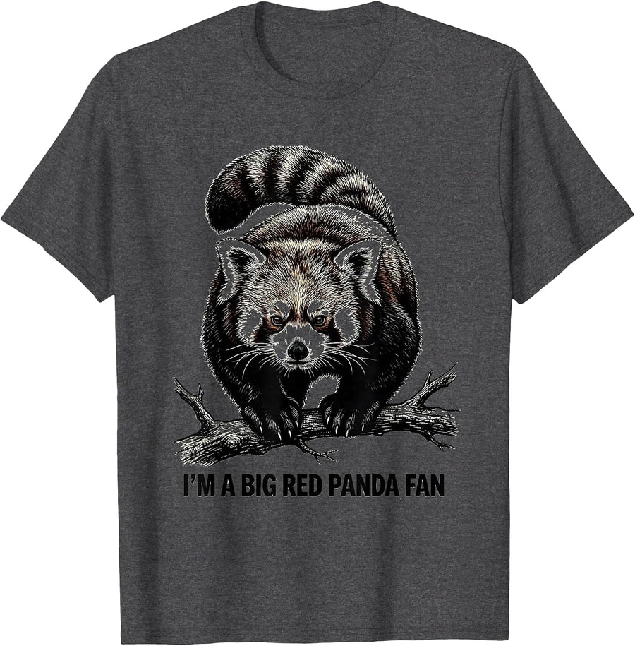 Men's I'm A Big Red Panda Fan Cute Animal Lover Humor T-Shirt - Dark Heather Grey
