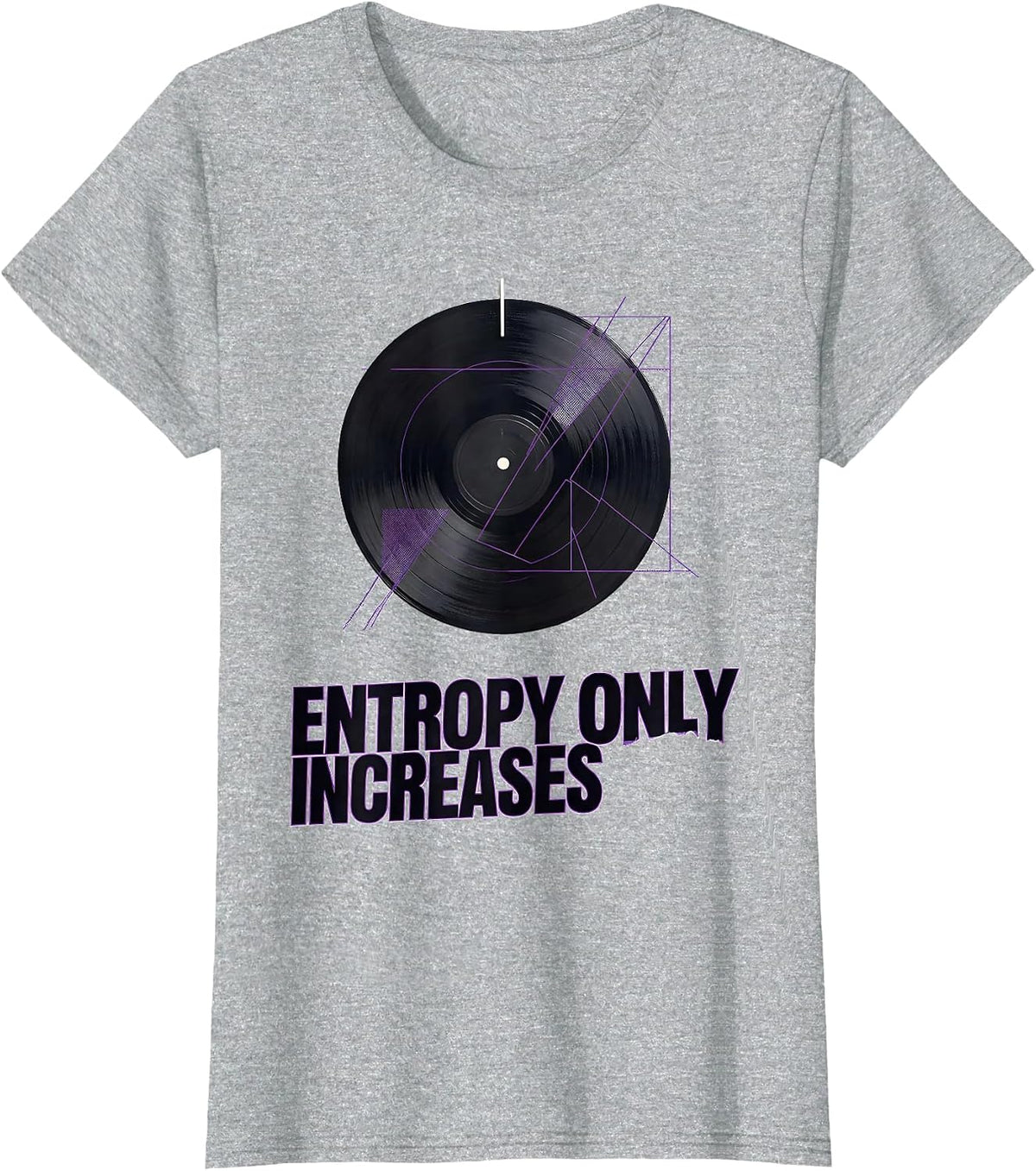 Entropy Only Increases New Wave Physics Nerd Astronomy T-Shirt - Heather Grey