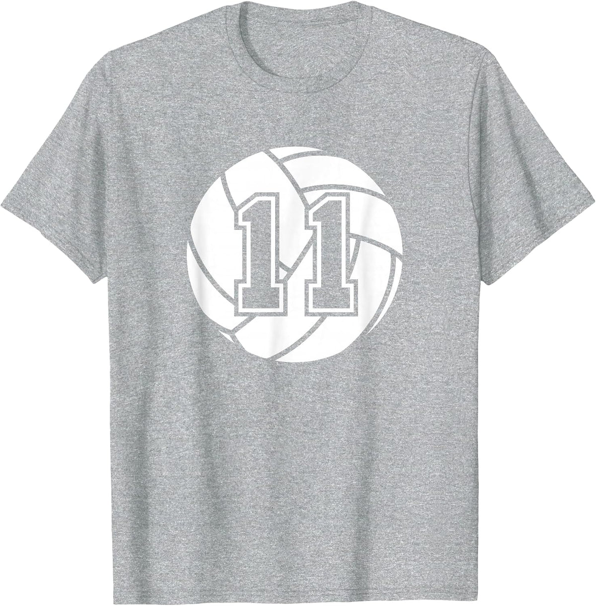 Volleyball Player #11 Volleyball Mom Dad Jersey Number 11 T-Shirt - Heather Grey