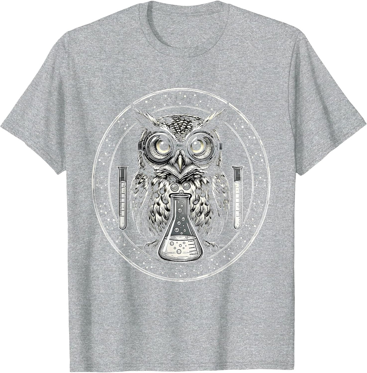 Men's Owl Science Teacher Safety Goggles Lab Graphic T-Shirt - Heather Grey