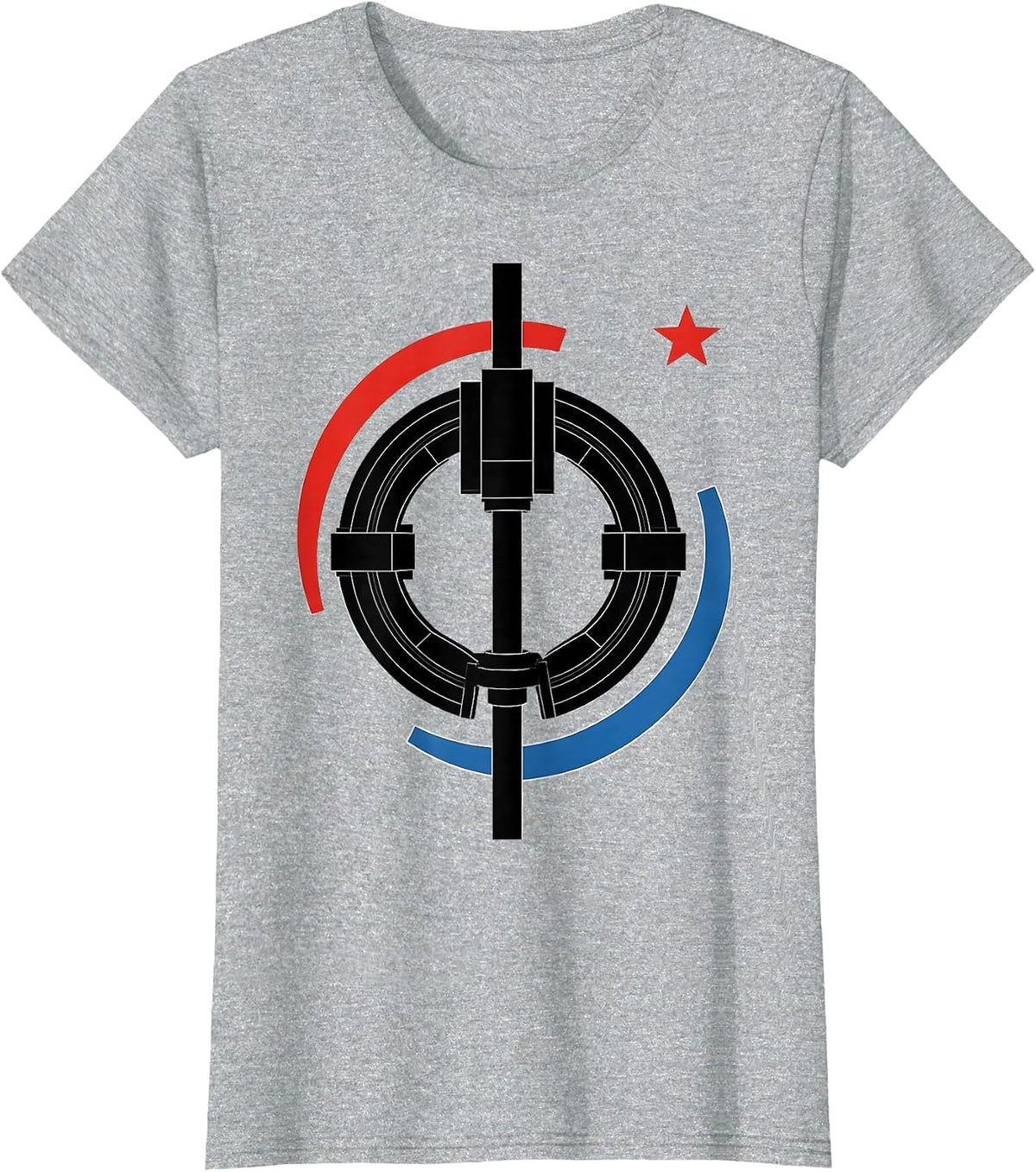 Drill-Pipe Elevator Bauhaus Modernist Oilfield Worker T-Shirt - Heather Grey