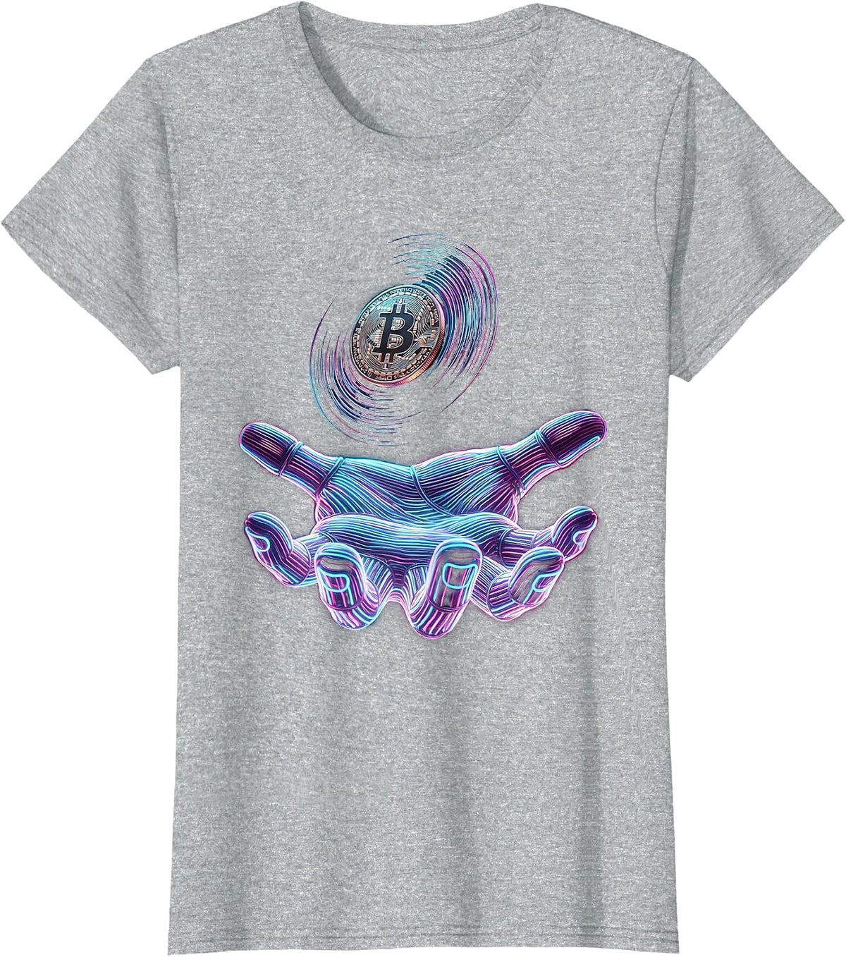 Women's Coin Flip Gambling Graphic Tee T-Shirt - Heather Grey