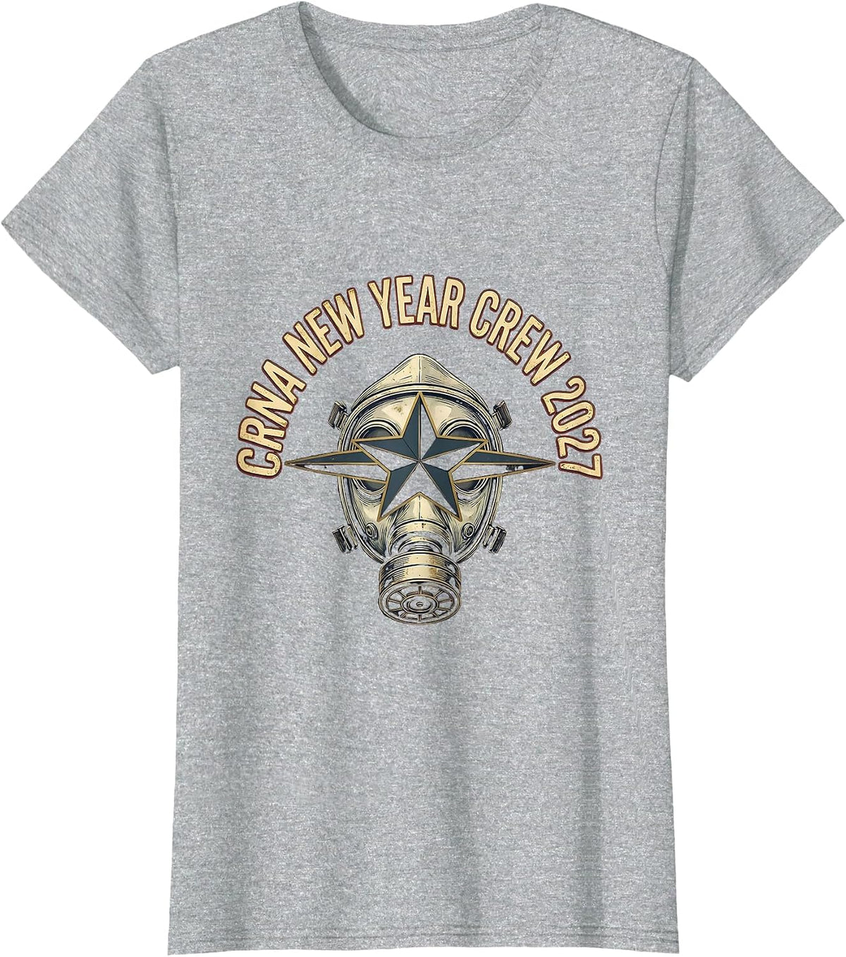 Women's CRNA New Year Crew 2027 Vintage Nurse Crew New Years Eve T-Shirt - Heather Grey