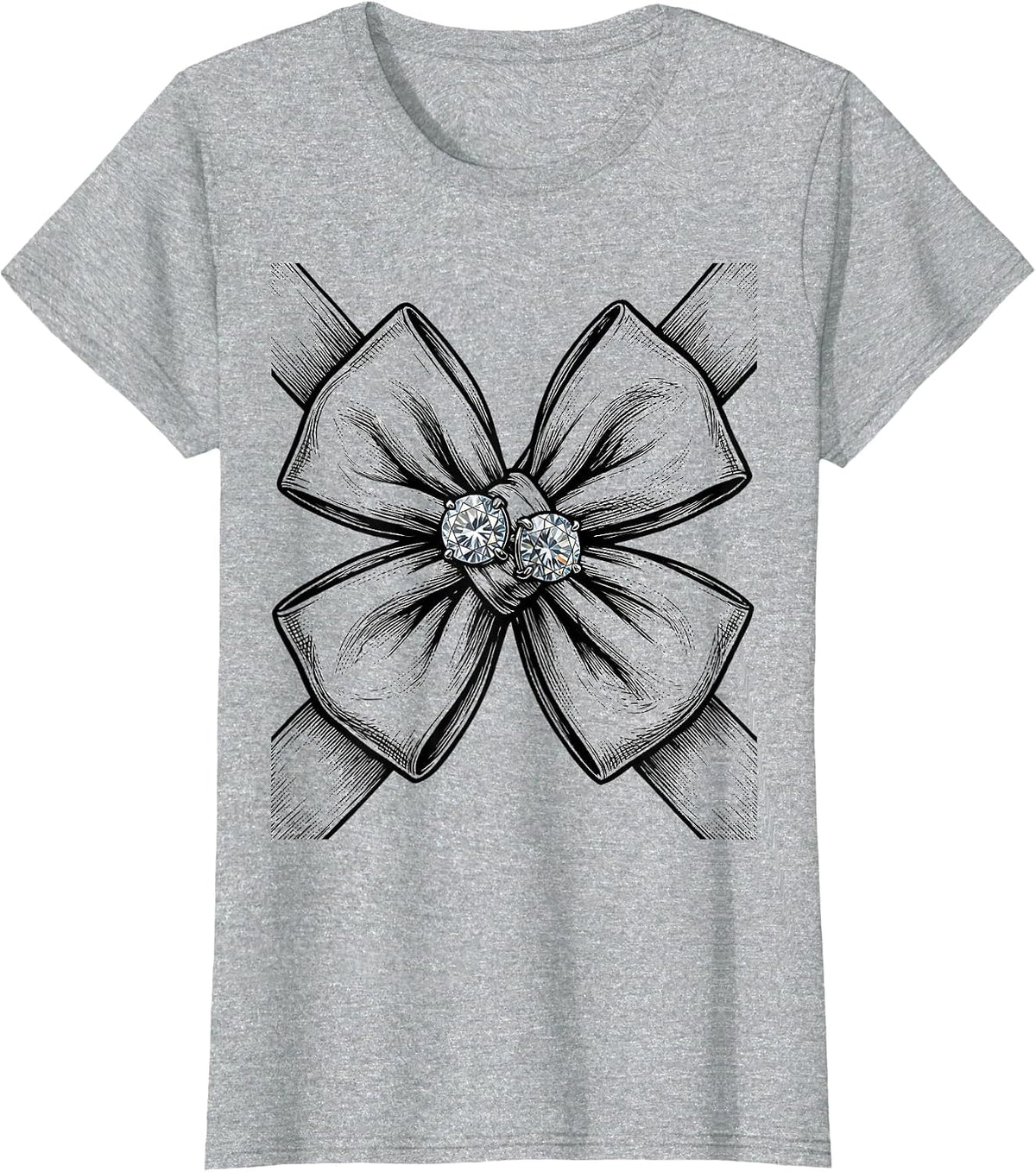Crossed Bow Ties Diamond Cufflinks Tuxedo Design T-Shirt - Heather Grey