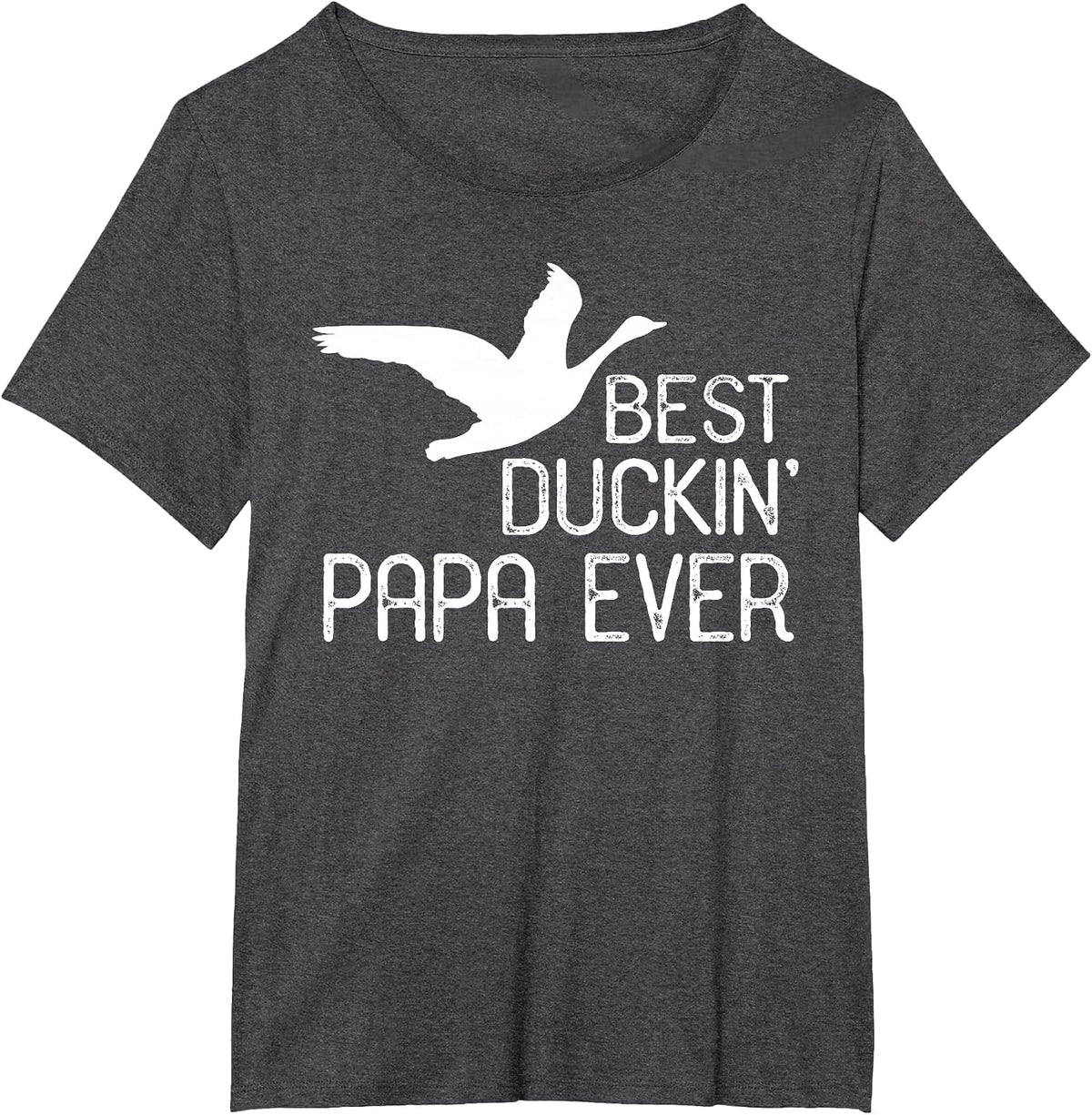 Duck Hunting Dad Shirt, Best Duckin' Papa Ever T-Shirt - Dark Heather Grey