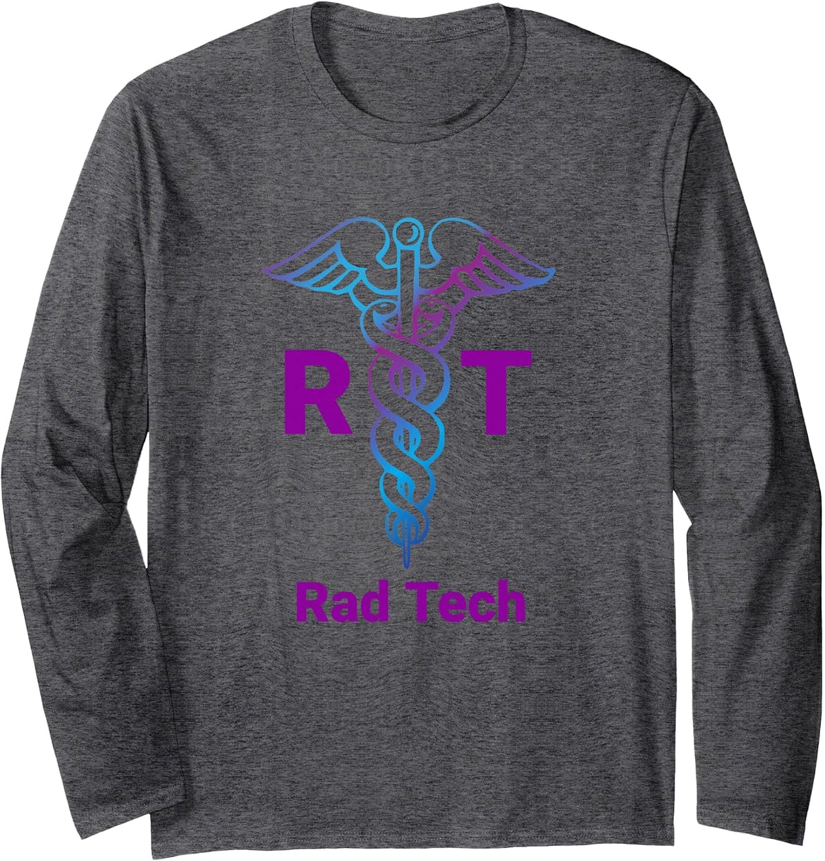 Radiology Technician Technologist Rad X-Ray Tech Long Sleeve T-Shirt - Adult Unisex Dark Heather Grey