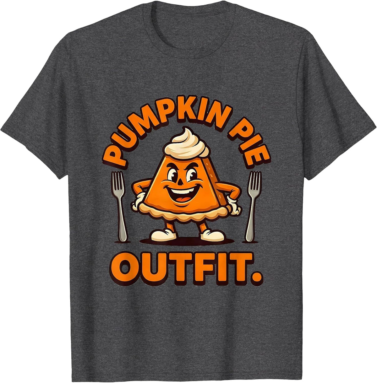 Men's Pumpkin Pie Outfit Funny Thanksgiving Pie Lover Squad T-Shirt - Dark Heather Grey