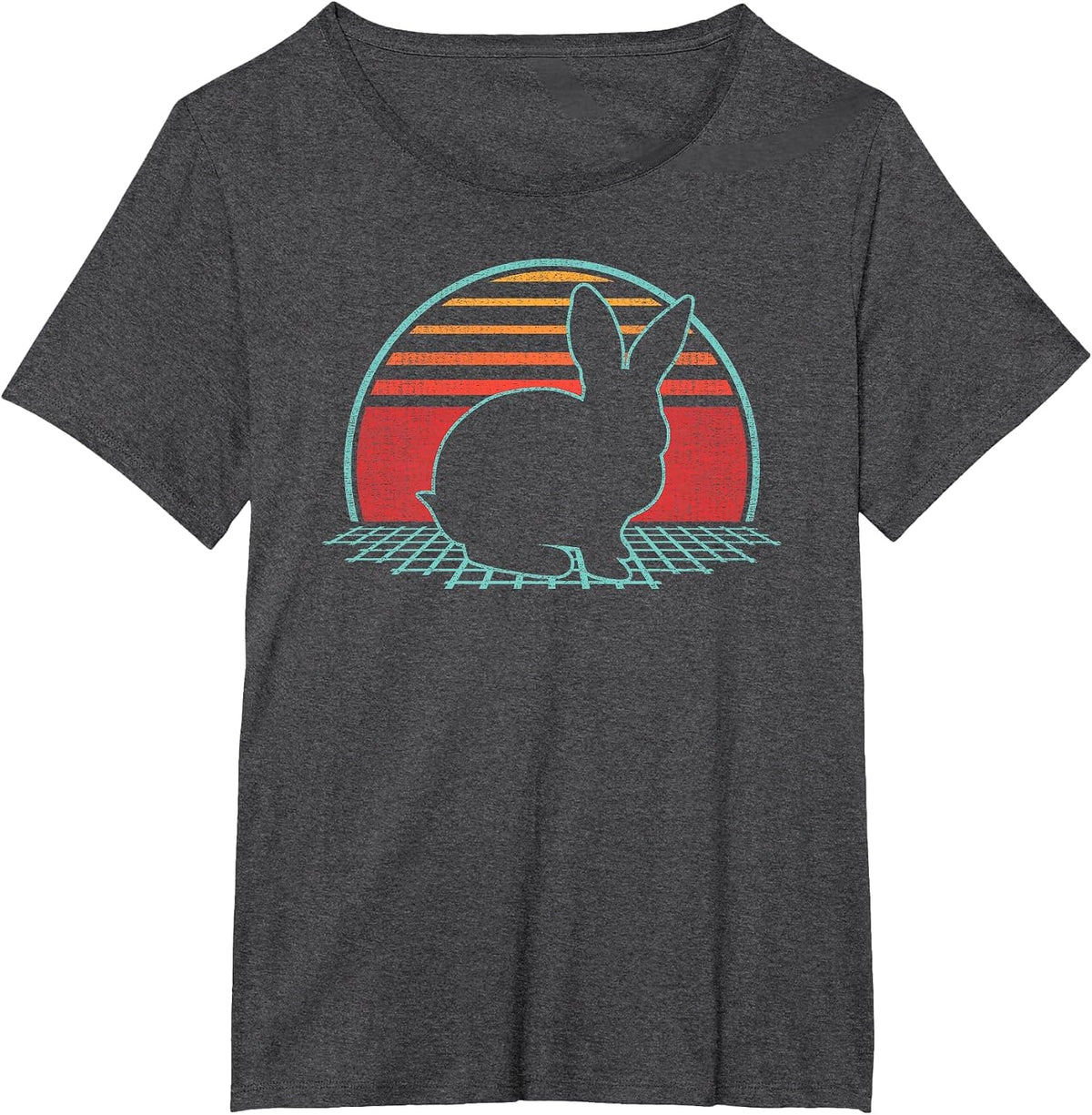 Rabbit Bunny Lover Farmer Animal Retro Vintage 80s Style T-Shirt - Dark Heather Grey