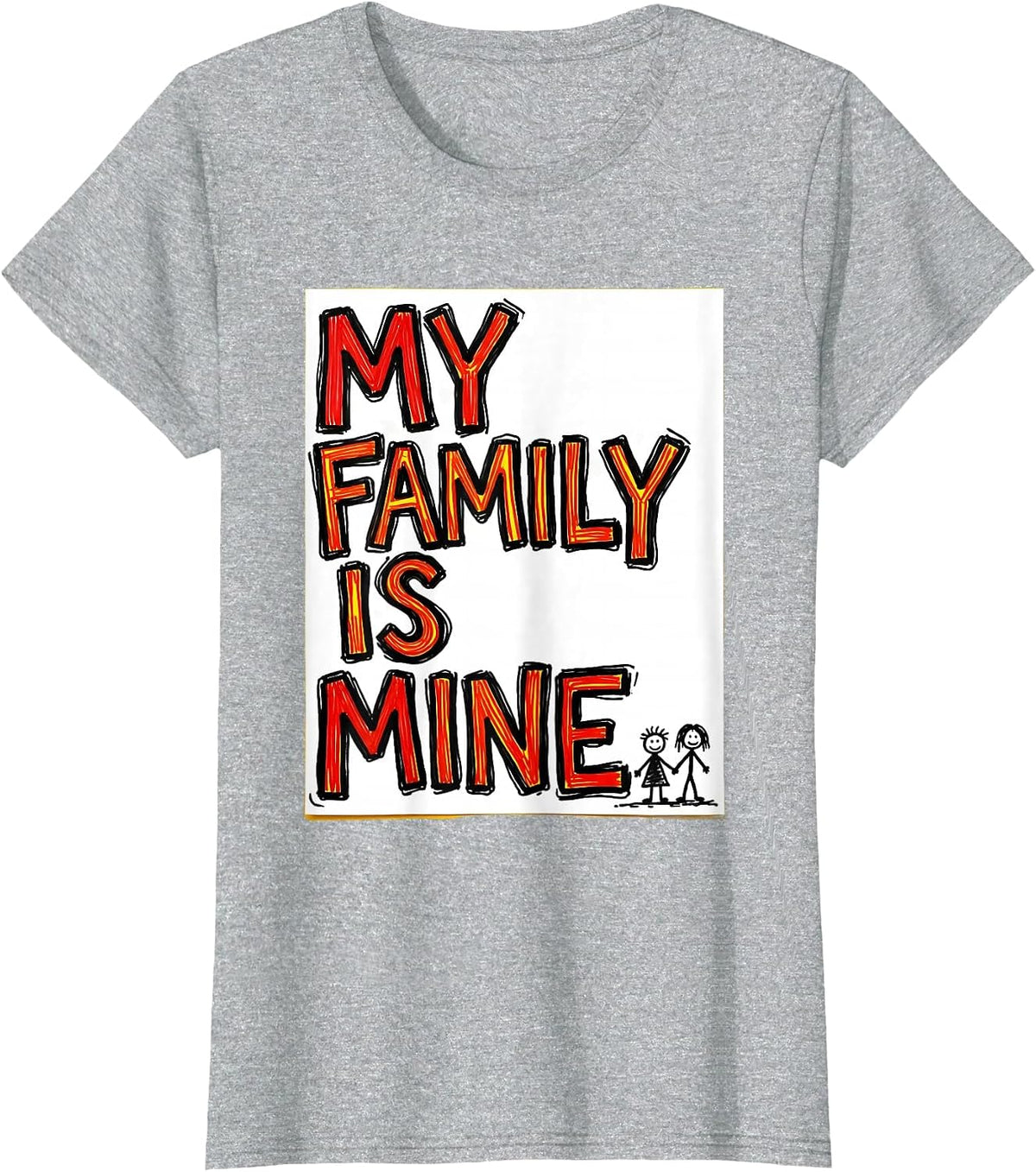 My Family Is Mine Funny Adoption Finalization Day Social T-Shirt - Heather Grey