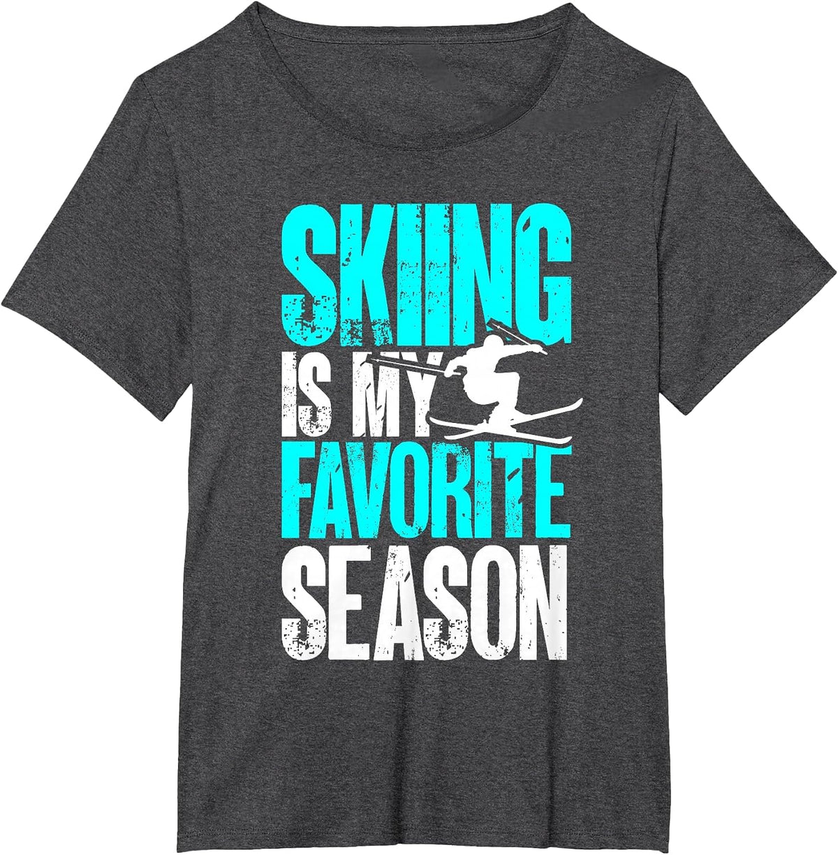 Ski Outfit Nordic Skier Skiing is My Favorite Season T-Shirt - Dark Heather Grey