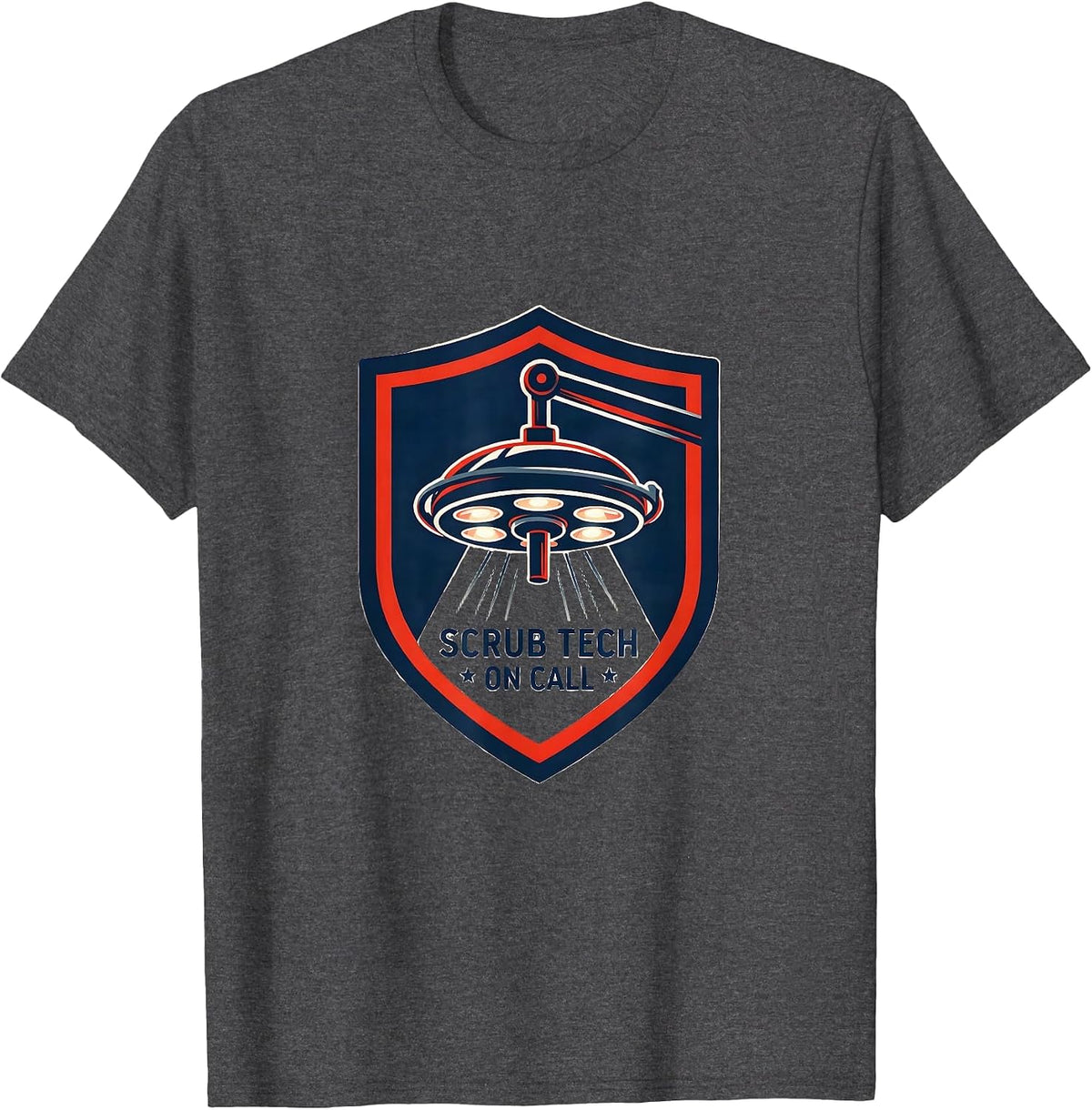 Scrub Tech On Call Funny Surgical Tech Occupational Pride T-Shirt - Dark Heather Grey