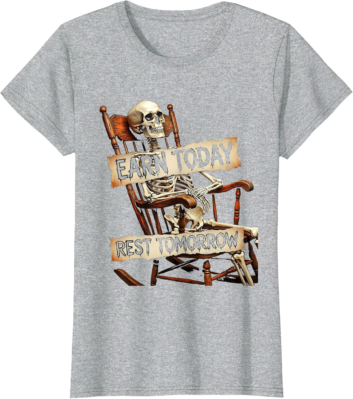 Earn Today Rest Tomorrow Hustle Motivation Design T-Shirt - Heather Grey