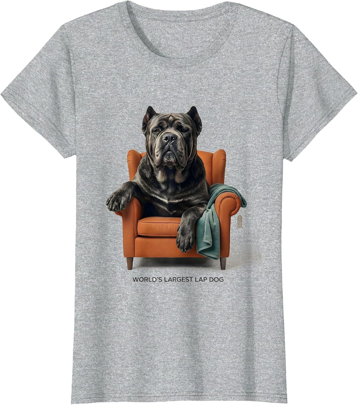 Women's World's Largest Lap Dog Funny Cane Corso Dog Owner Breed T-Shirt - Heather Grey