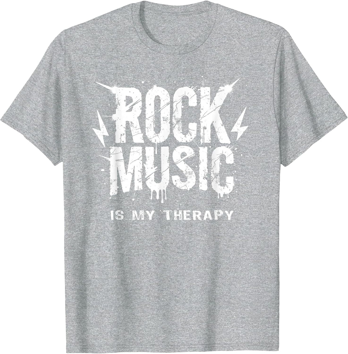 Rock Music is My Therapy T-Shirt - Heather Grey