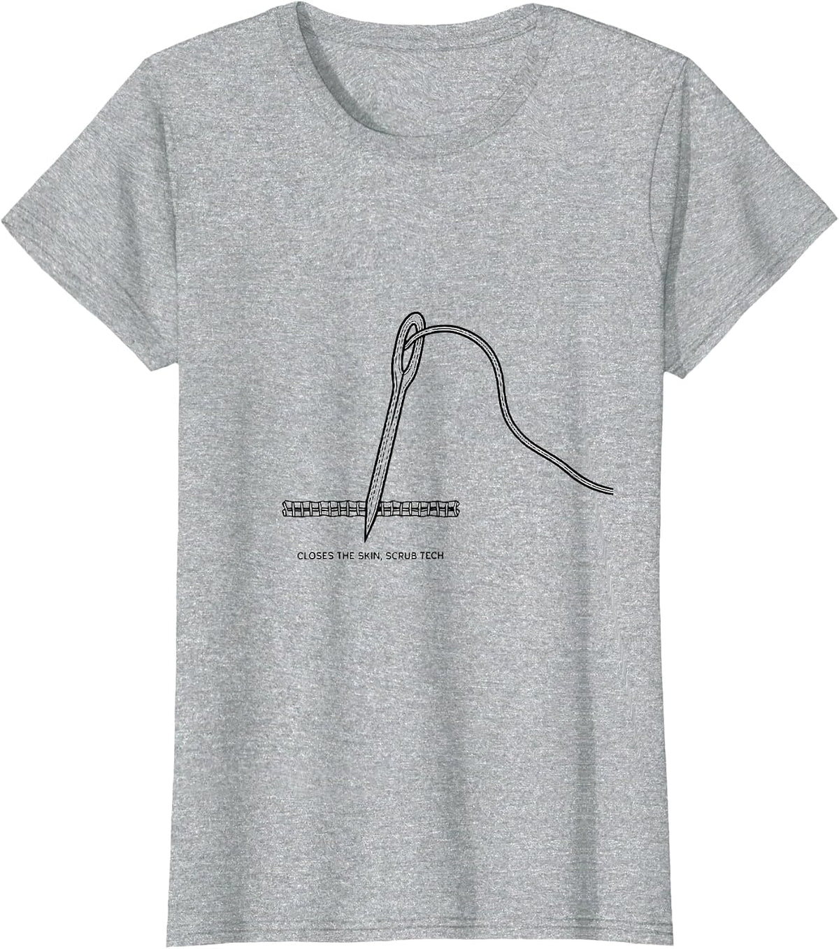 Women's Closes The Skin Scrub Tech Surgical Technologist T-Shirt - Heather Grey