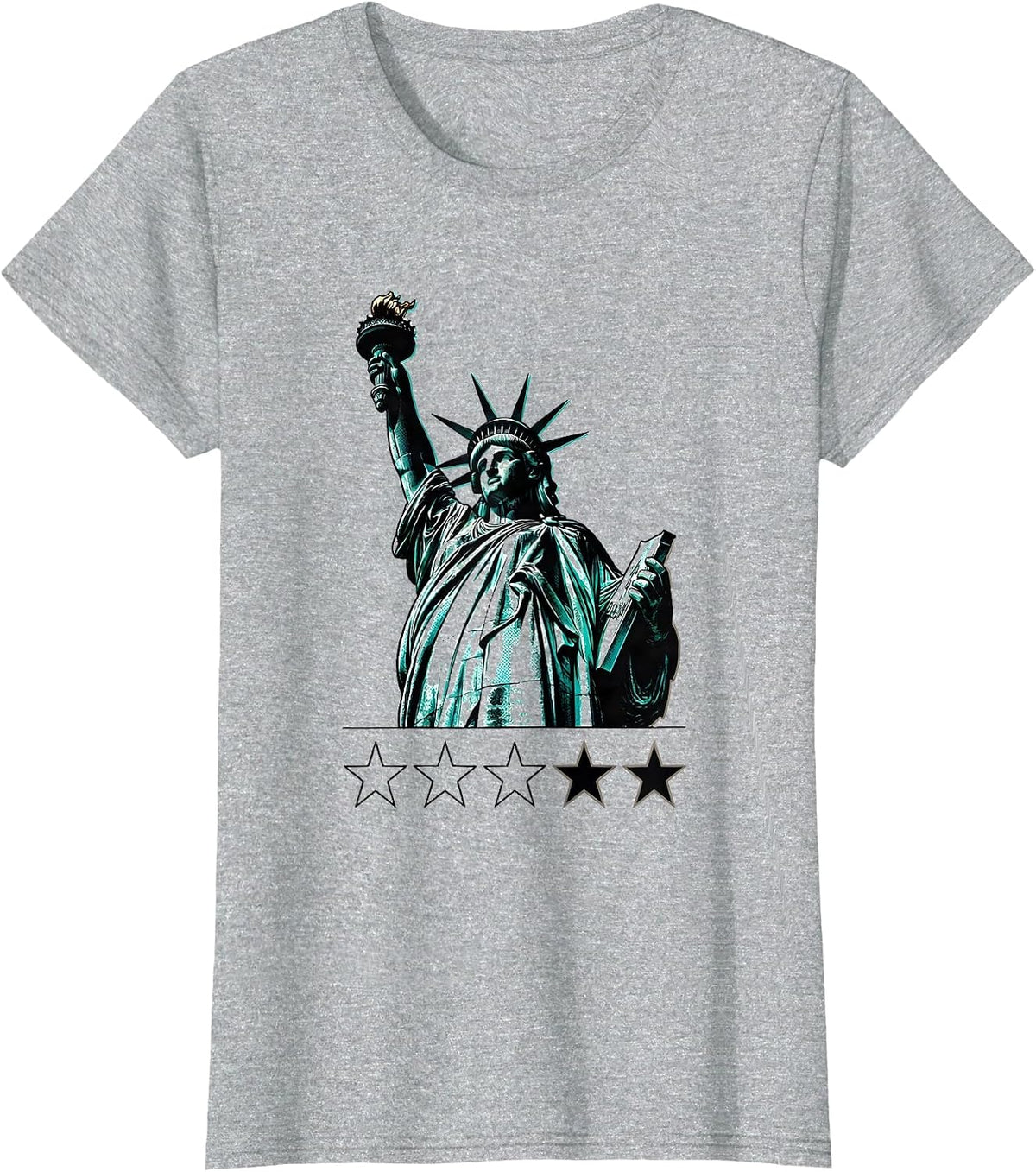 Women's Halftone Colossus Silhouette Funny History Buff Gift T-Shirt - Heather Grey