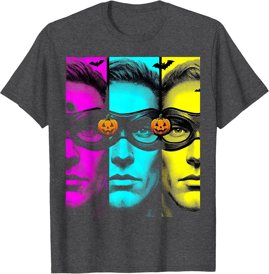 Men's Trial Frame Masks Halloween Optometrist Eye Doctor Humor T-Shirt - Dark Heather Grey
