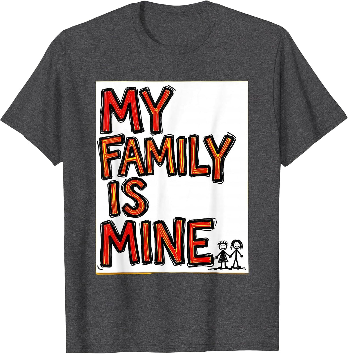 My Family Is Mine Funny Adoption Finalization Day Social T-Shirt - Dark Heather Grey