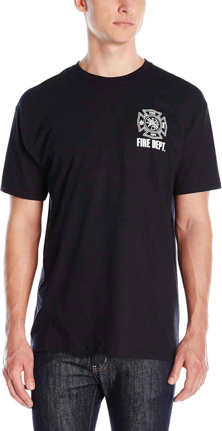 Fox Outdoor Products Fire Department White Imprint Two-Sided Imprinted T-Shirt - Black
