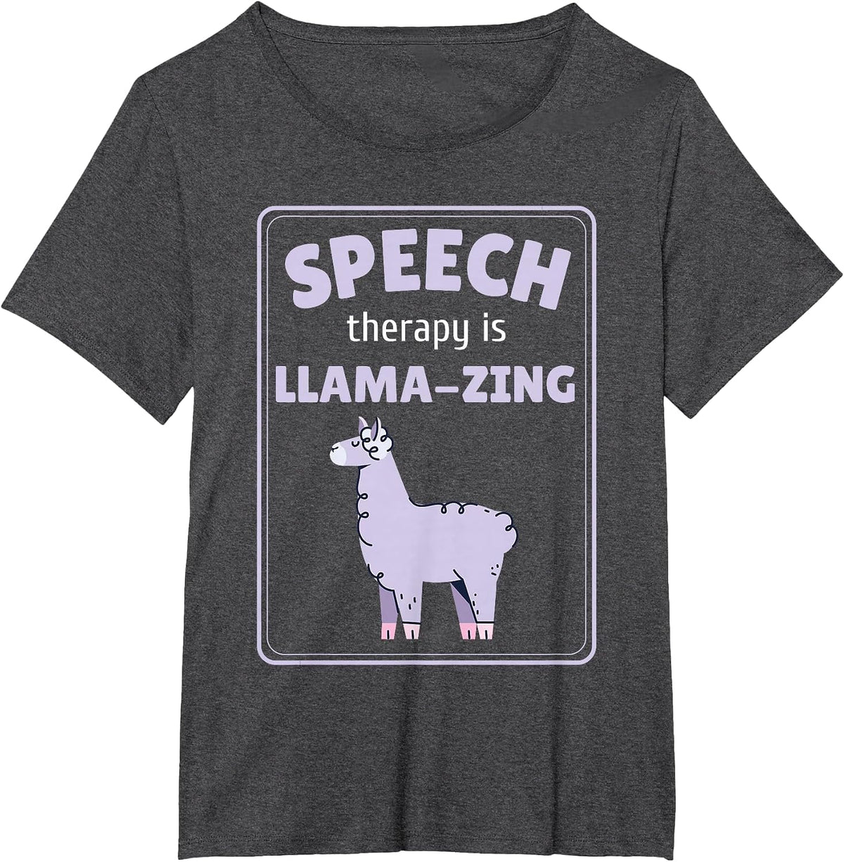 Speech Therapy Pathologist SLP Llama T-Shirt - Dark Heather Grey