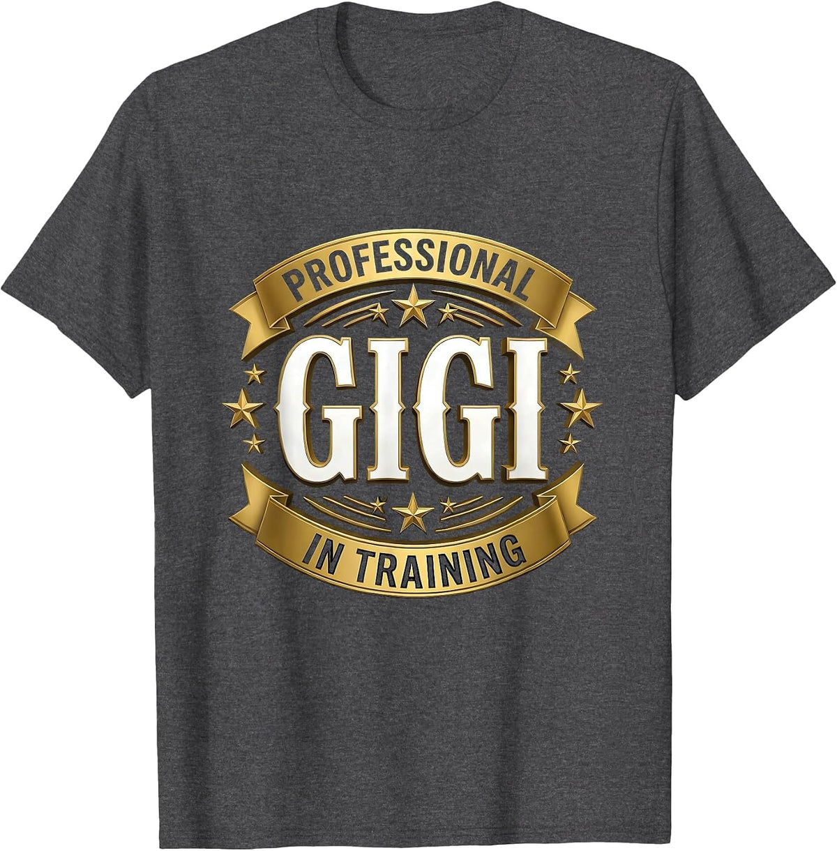 Men's Professional Gigi In Training Grandma Design T-Shirt - Dark Heather Grey