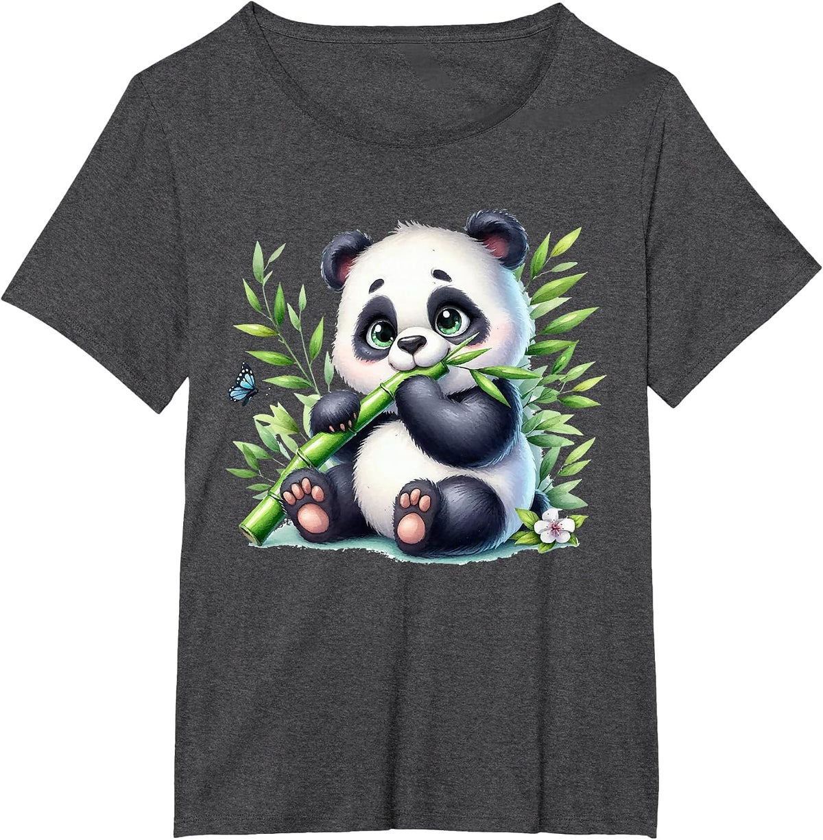 Watercolor Panda T-Shirt - Dark Heather Grey