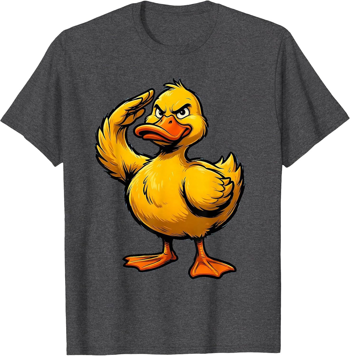 Duck Mascot Cartoon Youth Halloween Costume T-Shirt - Dark Heather Grey