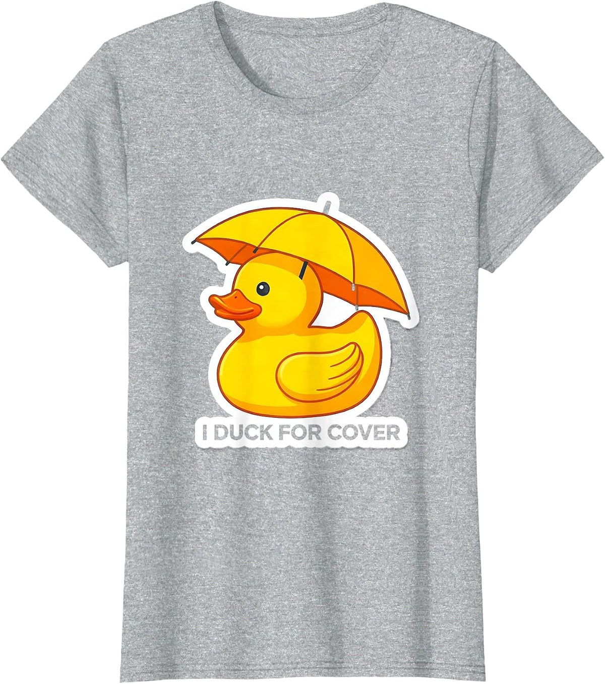 I Duck For Cover Funny Rubber Duck Novelty Gift T-Shirt - Heather Grey
