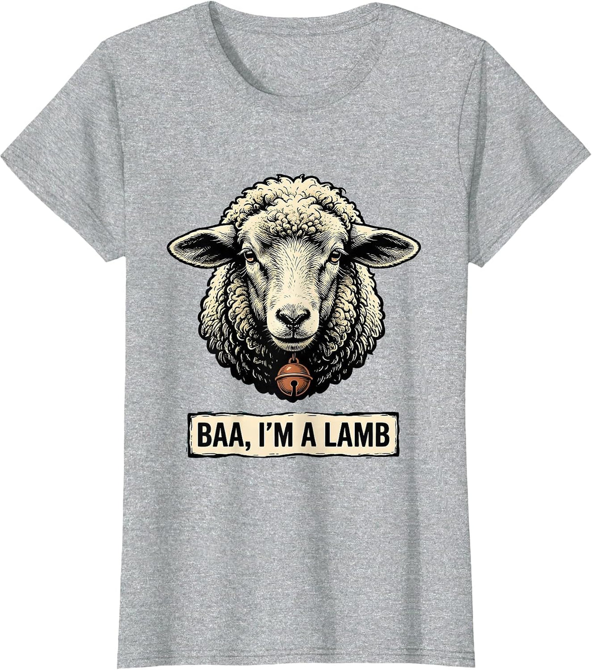 Baa I'm a Lamb Funny Sheep Costume Farm Animal Humor T-Shirt - Heather Grey