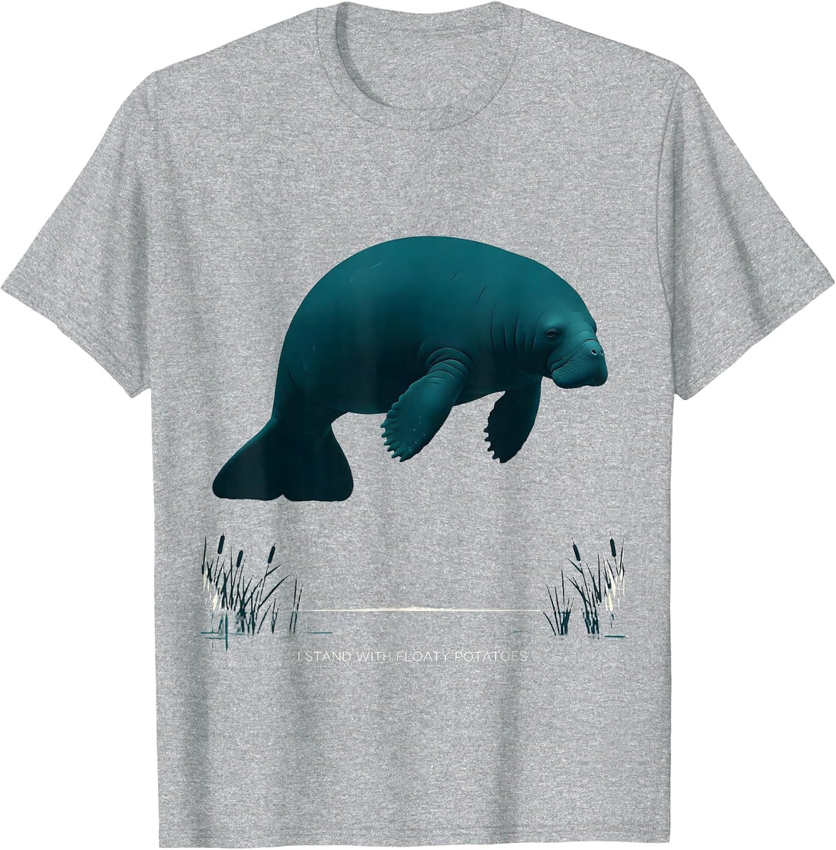 Men's I Stand With Floaty Potatoes Funny Manatee Lover Gift T-Shirt - Heather Grey