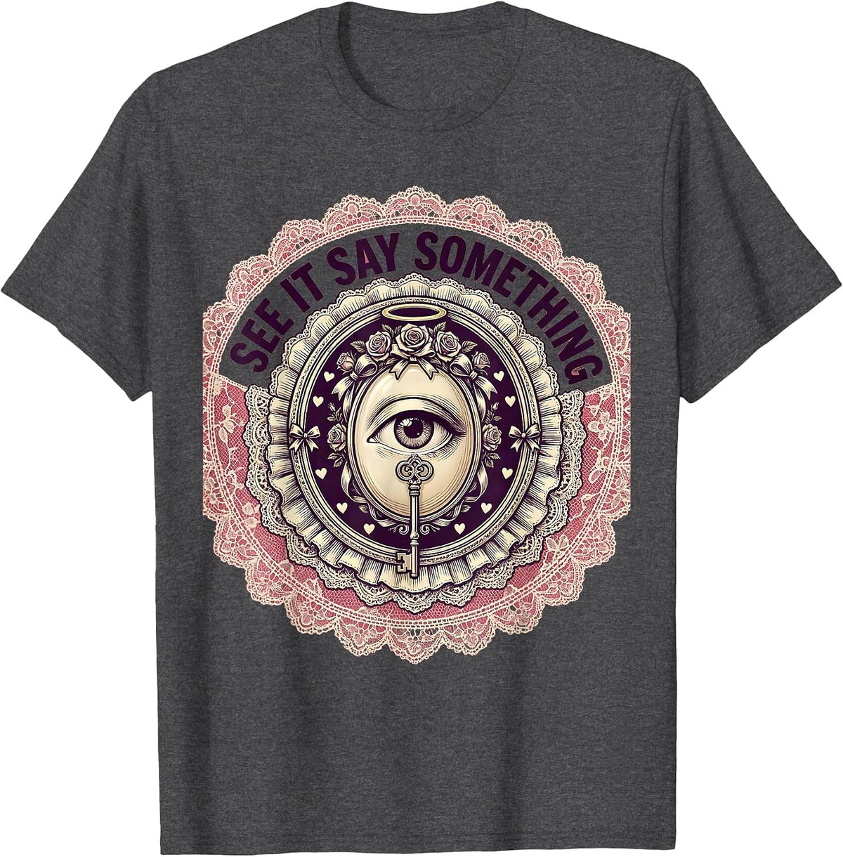 See It Say Something Domestic Violence Awareness T-Shirt - Dark Heather Grey