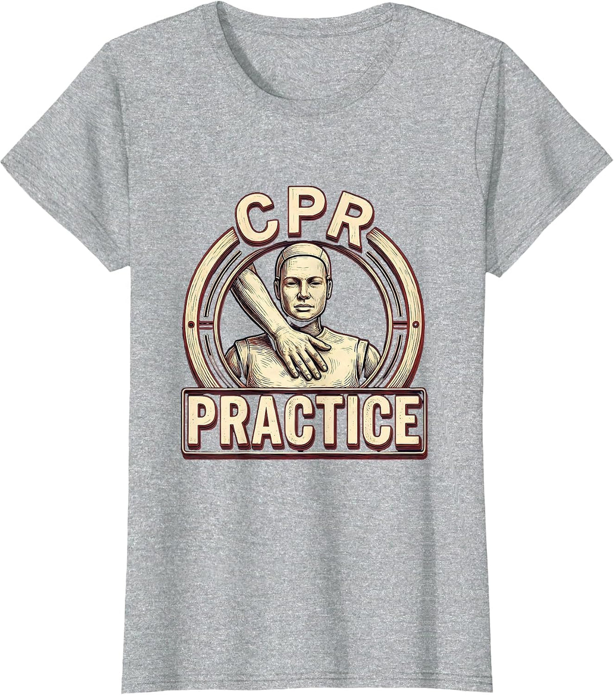 CPR Training Mannequin Head Funny EMT Paramedic Gift T-Shirt - Heather Grey