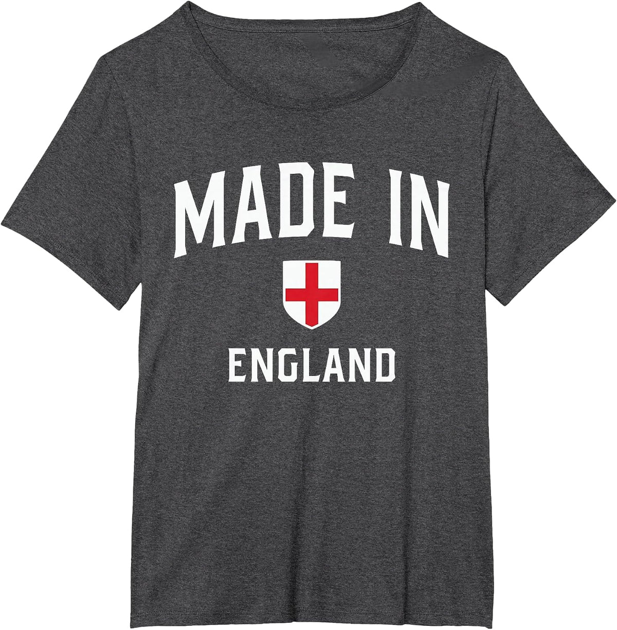 Made in England Flag Patriot Shield T-Shirt - Dark Heather Grey
