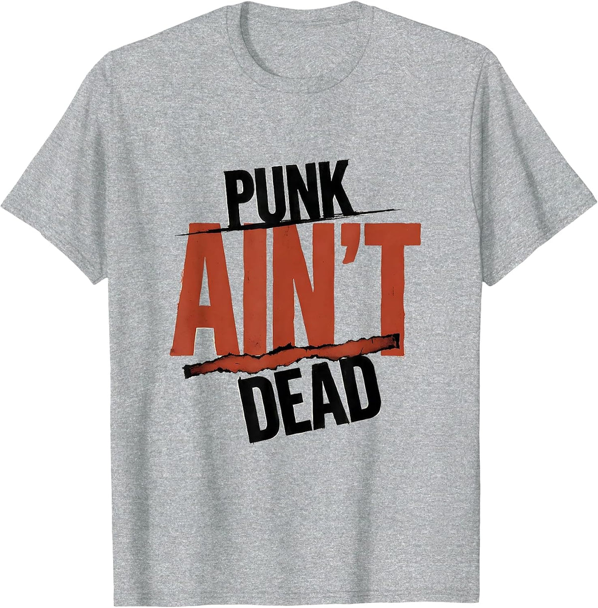 Men's Punk Ain't Dead Vintage Punk Rock Fan Retro Music T-Shirt - Heather Grey