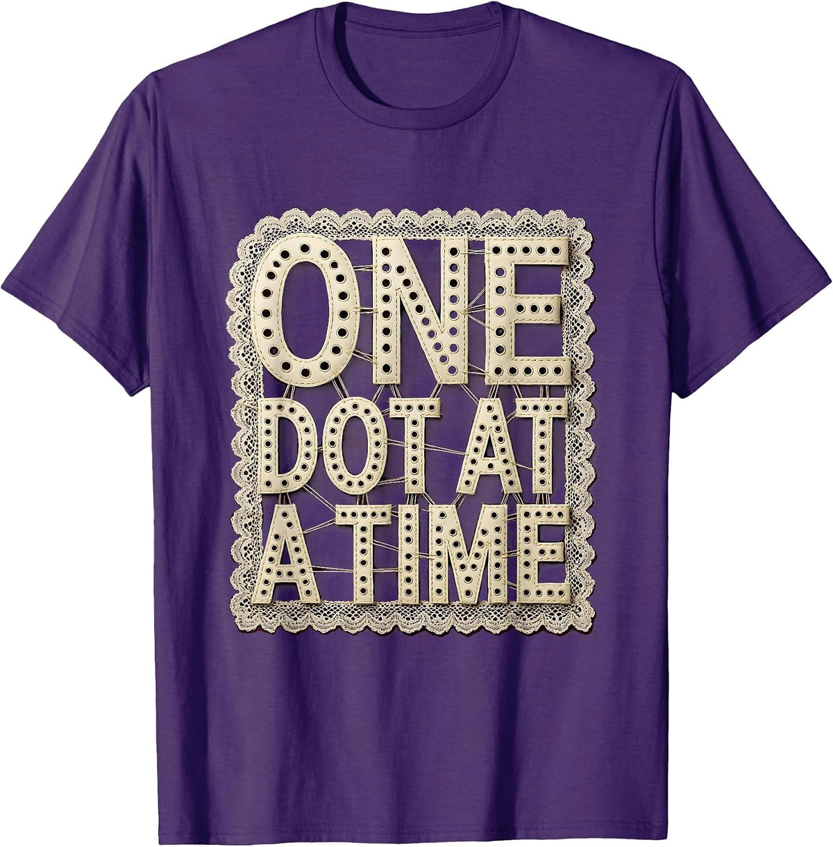One Dot At A Time Motivational Graphic Design T-Shirt - Purple