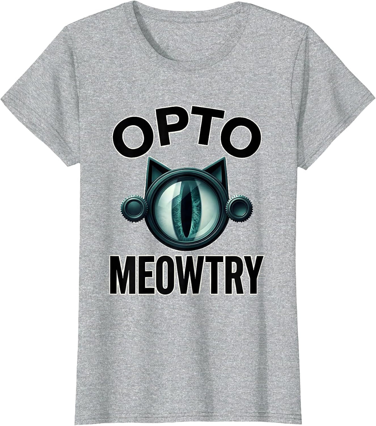 Optomeowtry Funny Optometrist Halloween Cat Lover Gift T-Shirt - Heather Grey