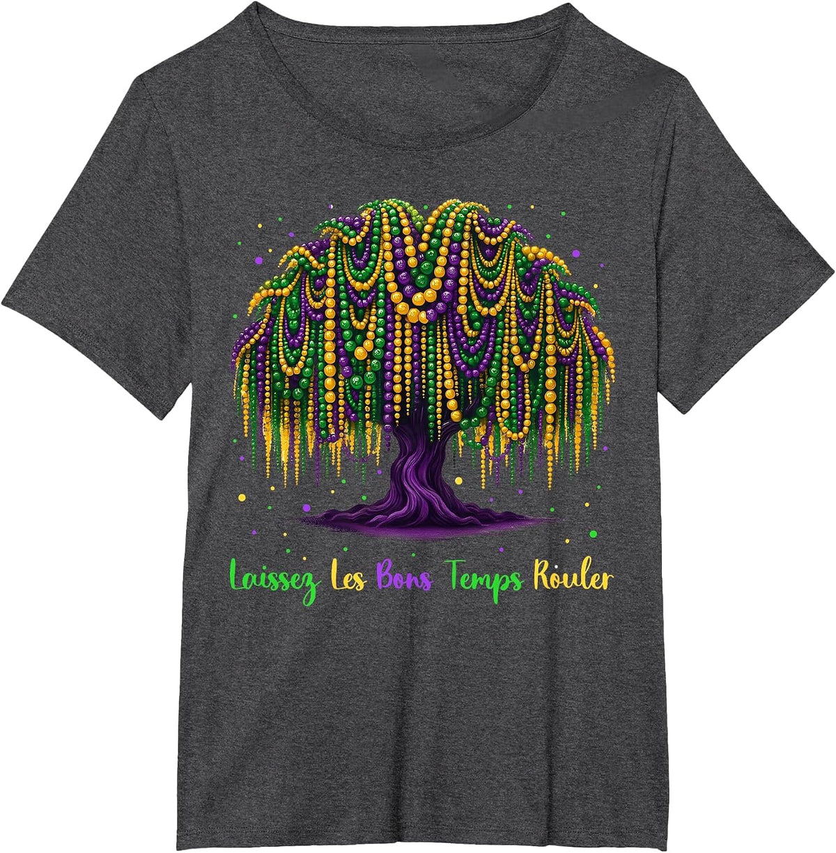 Mardi Gras Bead Tree Carnival New Orleans for Women Men Kid T-Shirt - Dark Heather Grey
